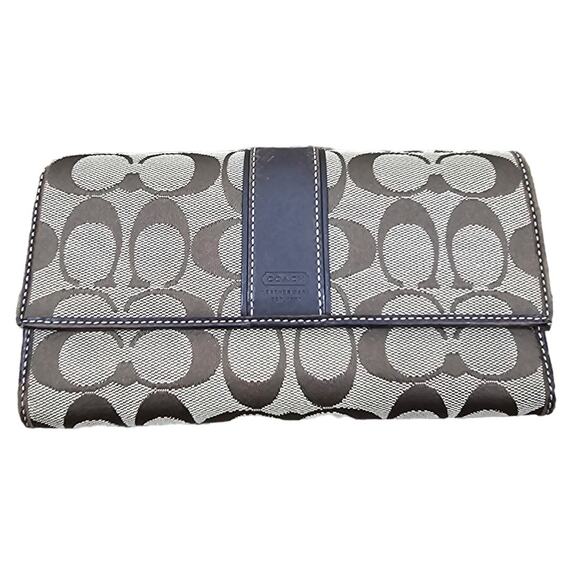 Coach Signature Stagecoach Monogram Brown Wallet - Picture 1 of 3